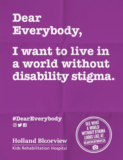 I want to live in a world without disability stigma poster