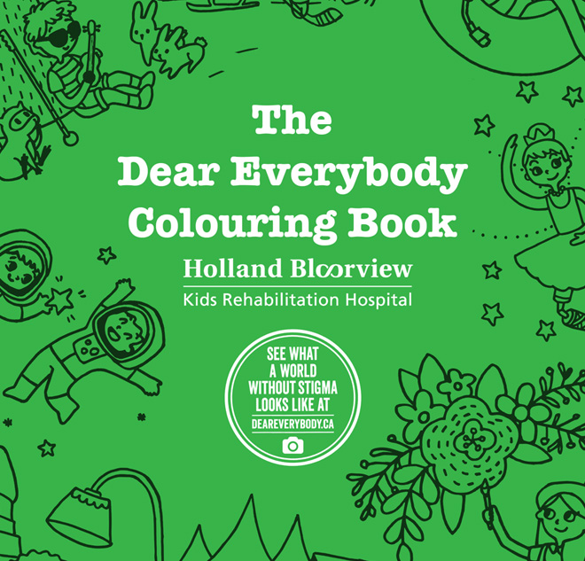Dear Everybody colouring book cover with kids
